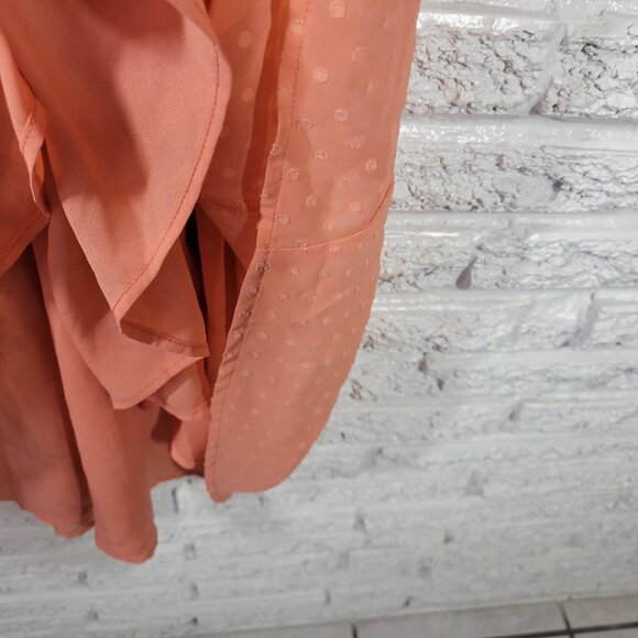 Torrid Womens Dress 3 3X Plus Sheath High Low Orange Swiss Dot ORA10E - Picture 10 of 12